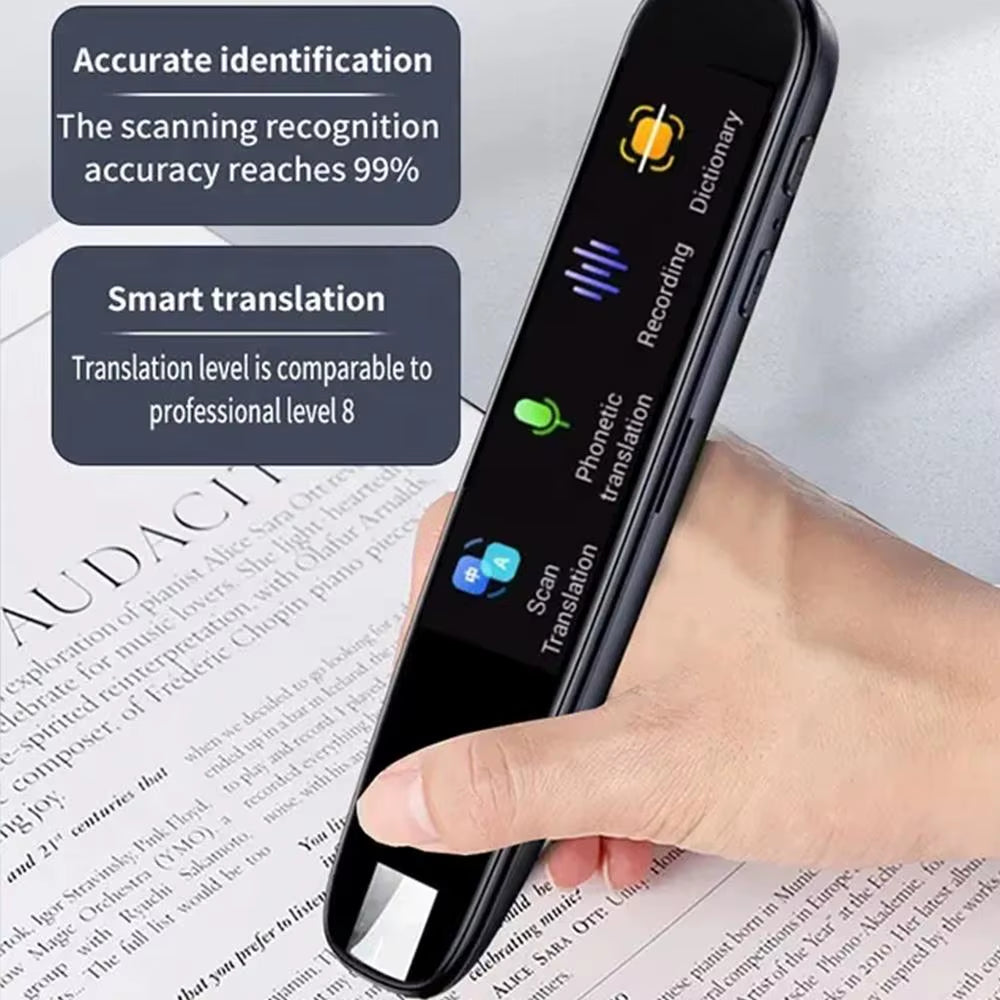 Smart Translator Pen – 116-Language Offline/Online Scanning Translator with OCR Camera & Voice Recording