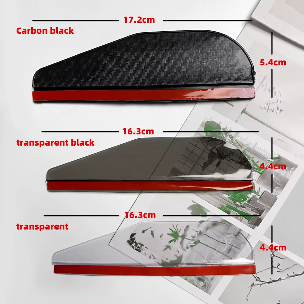 AutoShield Rain Eyebrow Visors – 2PCS Rearview Mirror Covers (Universal Fit, Carbon Fiber Look & Transparent Options)