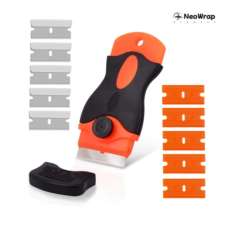 Heavy-Duty Multi-Surface Scraper Tool ā Razor Blade Adhesive Remover for Car Glass, Ceramic Hobs, Stickers & Glue | Scratch-Free Auto Squeegee