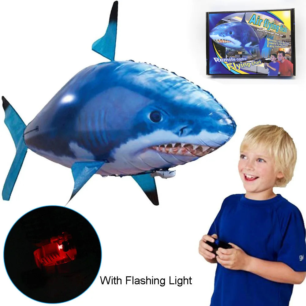 Inflatable RC Shark Toy – Air Swimming Remote Control Shark with Realistic Fin Motion (Indoor Flying Fun for Kids!)