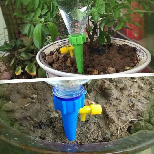 Self-Watering Plant Spikes - Vacation Mode Terracotta Stakes for Potted Plants | Adjustable Drip Irrigation