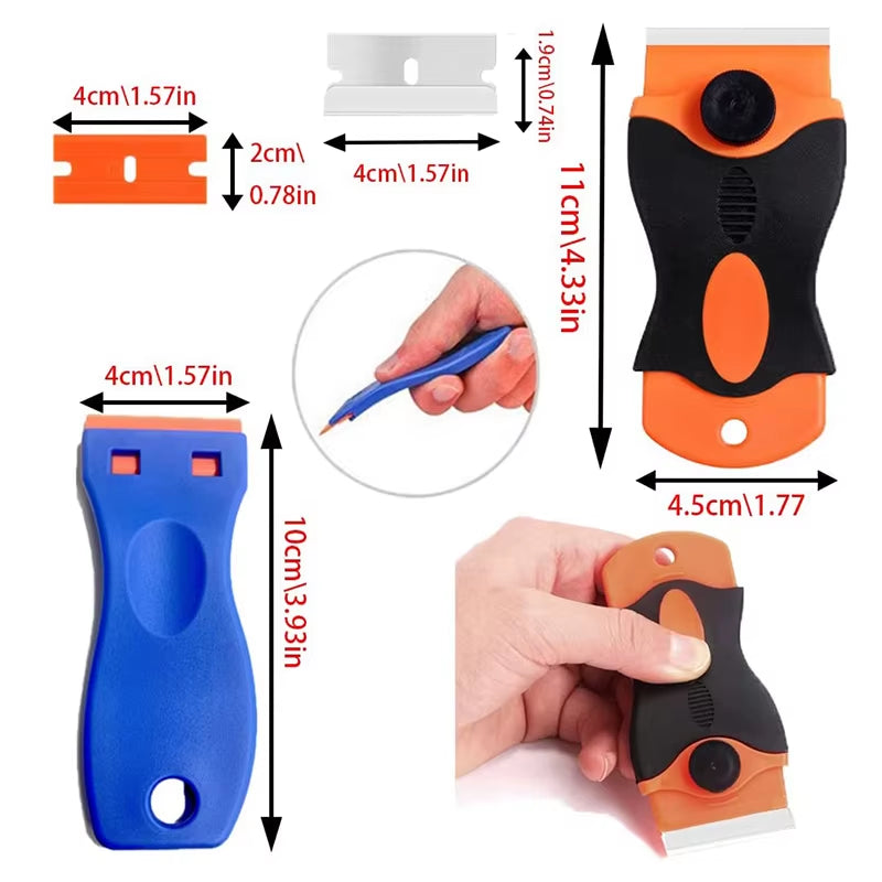 Heavy-Duty Multi-Surface Scraper Tool – Razor Blade Adhesive Remover for Car Glass, Ceramic Hobs, Stickers & Glue | Scratch-Free Auto Squeegee