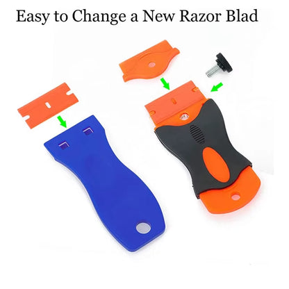 Heavy-Duty Multi-Surface Scraper Tool – Razor Blade Adhesive Remover for Car Glass, Ceramic Hobs, Stickers & Glue | Scratch-Free Auto Squeegee
