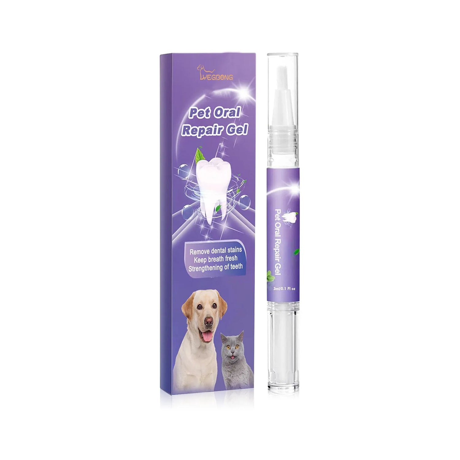 2Pcs Pet Teeth Cleaning Pen Natural Teeth Cleaning Tools Pet Oral Repair Gel Dog Grooming Toothbrush Dental Stain Cleaning Pen