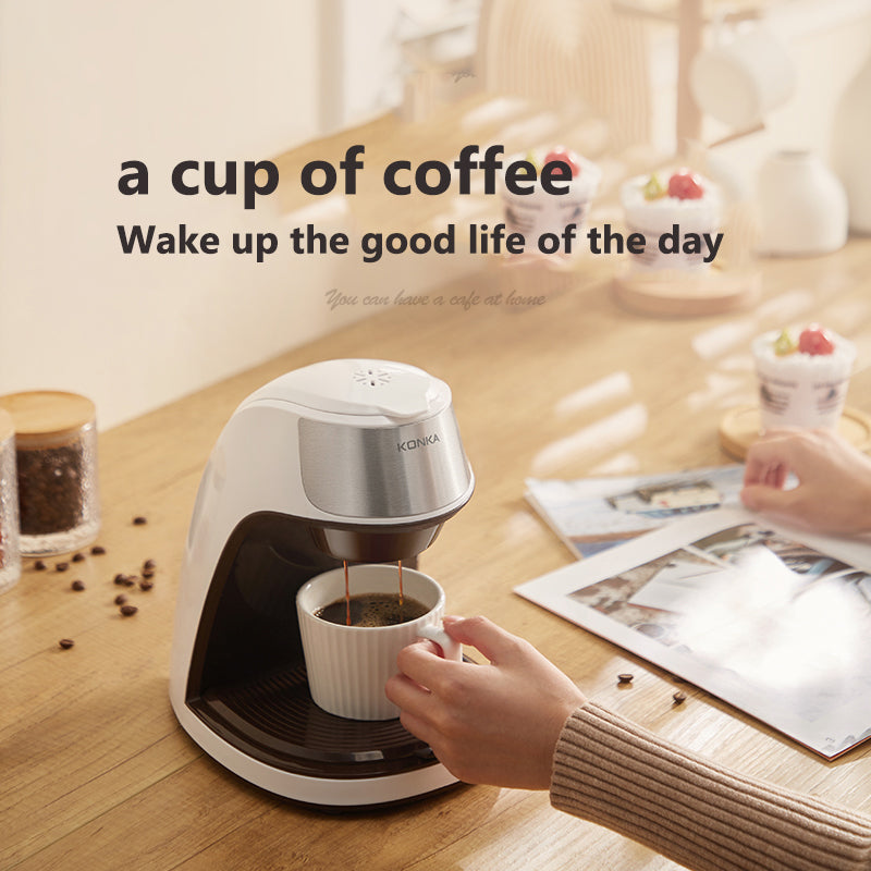  Mini Automatic Coffee Maker – One-Touch Americano Machine for Home & Office (Includes Free Ceramic Mug!)
